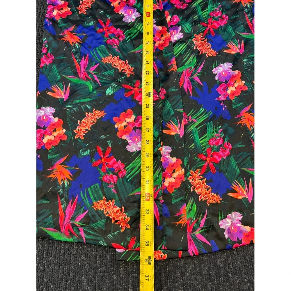 Victoria's Secret Tropical Floral Satin Kimono Robe Lace Trim XS/S New